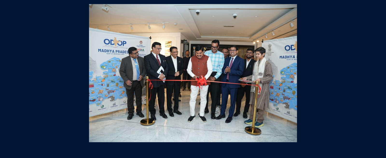 Consul General Dr. E. Vishnu Vardhan Reddy during the inauguration of the ODOP exhibition by Hon’ble Chief Minister of Madhya Pradesh, Dr. Mohan Yadav.