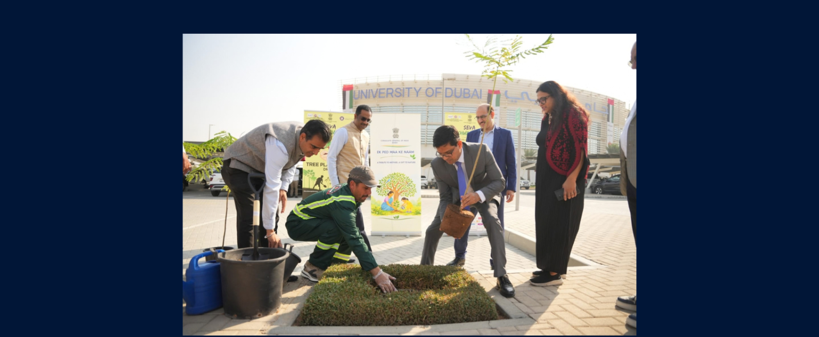 As part of the ongoing #SevaPakhwada, Dr. E. Vishnu Vardhan Reddy, Consul General of India, Dubai, participated in tree plantation drives