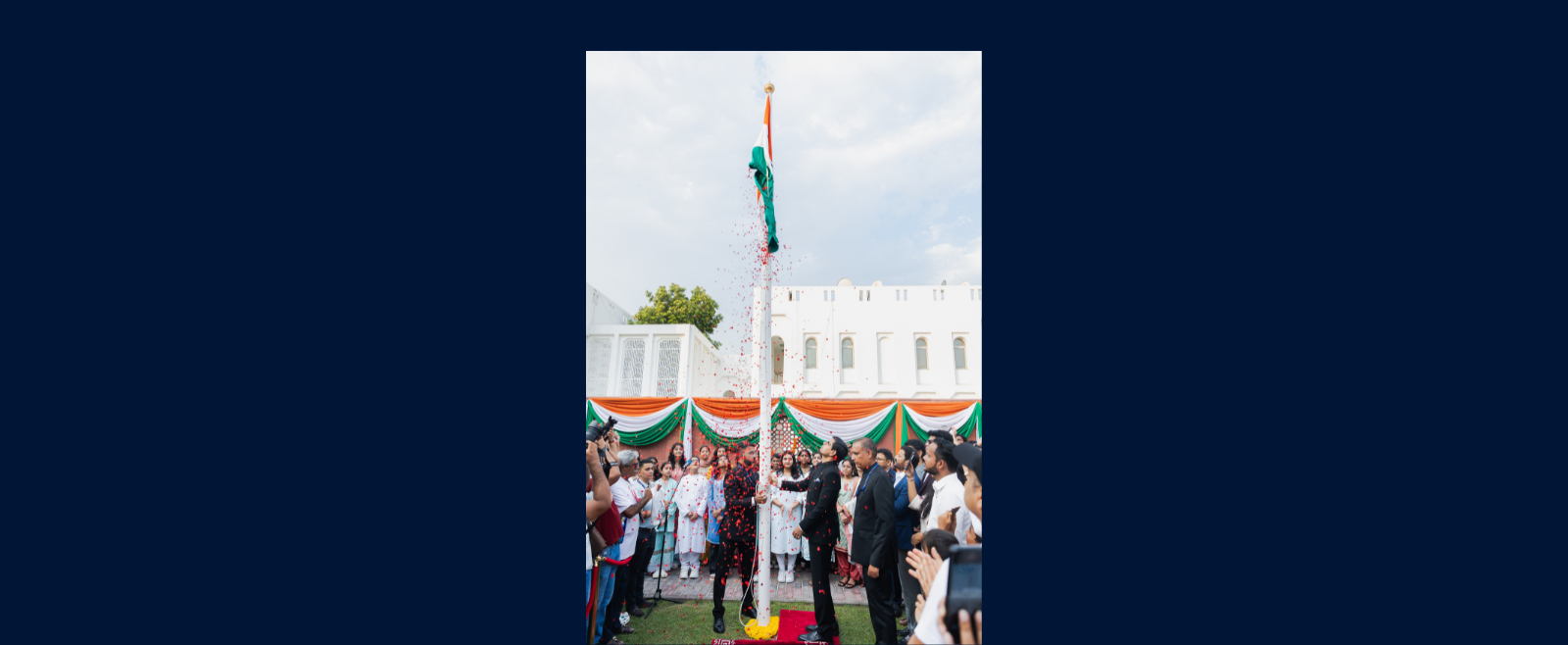 Unfurling of the National Flag on the occasion of India’s 80th Independence Day by Consul General of India in Dubai, Dr. E. Vishnu Vardhan Reddy