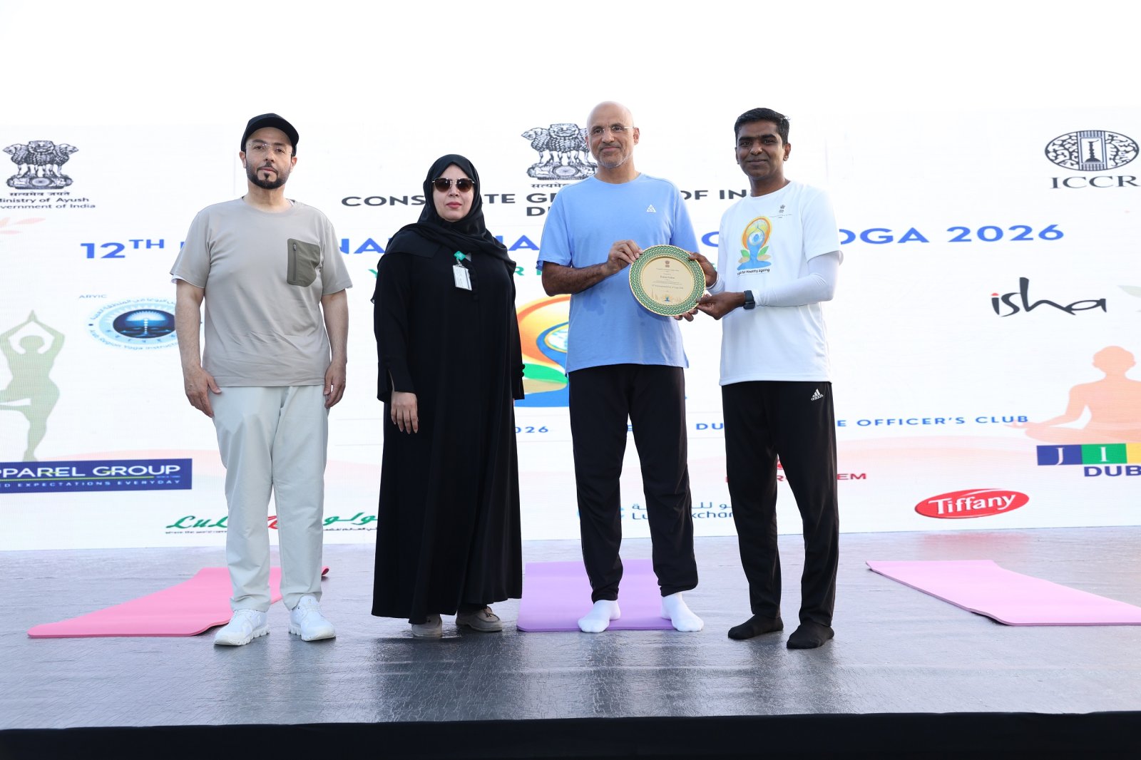 On the occasion of 12th InternationalDayofYoga 2026, the Consulate General of India, Dubai in association with Dubai Police, organized a yoga session at the Dubai Police Officer`s Club.  The occasion was graced by esteemed guest Major General Dr. Mohammed Essa Al-Adhab, Director of General Administration at the Dubai Police Head Quarters.