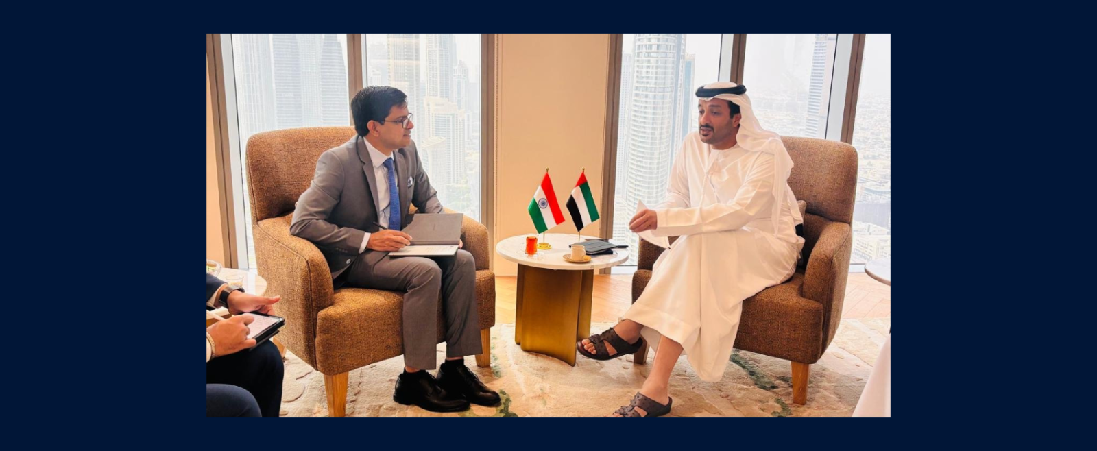 Consul General Dr. E. Vishnu Vardhan Reddy  @cgidubai  called on H.E. Abdulla bin Touq Al Marri, Minister of Economy and Tourism of the UAE