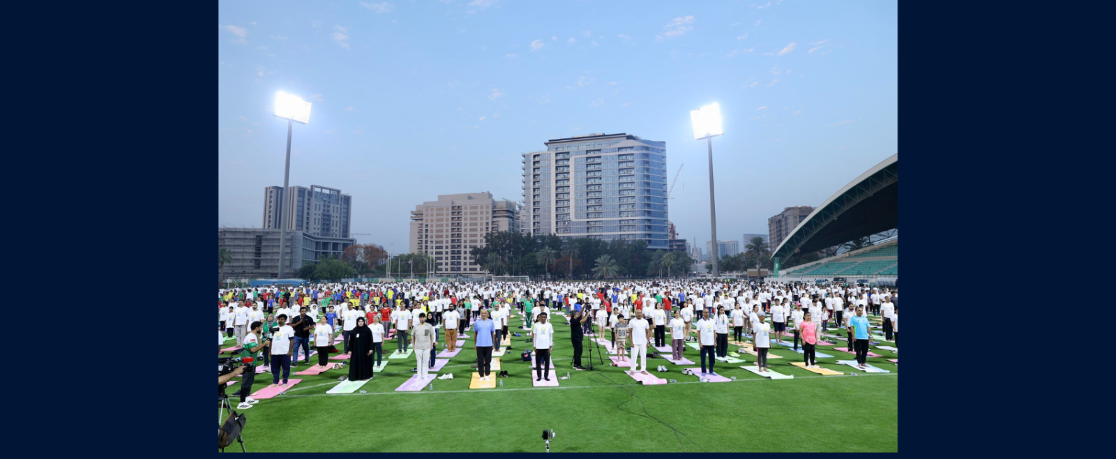 The International Day of Yoga was celebrated at the Dubai Police Officers Club, drawing a footfall of over 1,800 participants. The event witnessed enthusiastic participation from Consulate officials, volunteers, school students, members of the Indian community, and yoga enthusiasts from diverse nationalities.