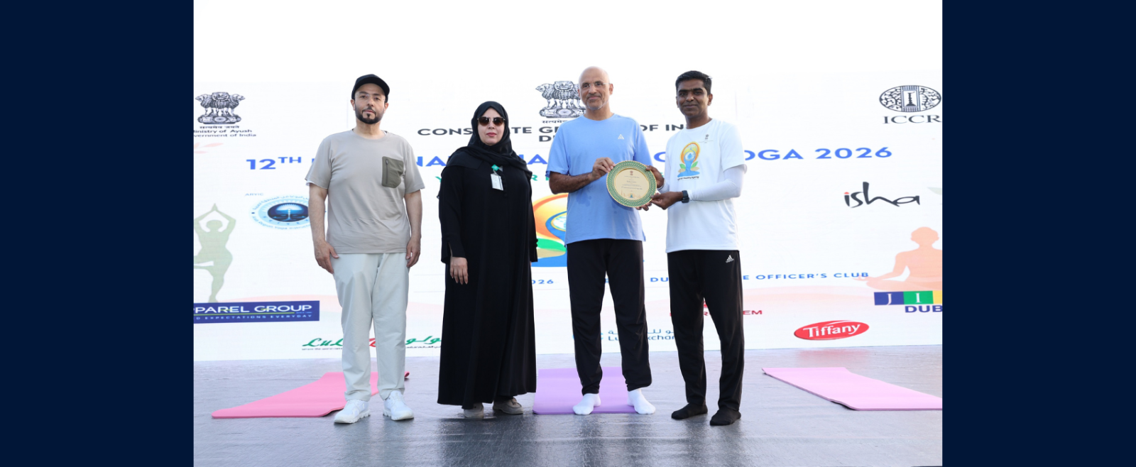 On the occasion of 12th InternationalDayofYoga 2026, the Consulate General of India, Dubai in association with Dubai Police, organized a yoga session at the Dubai Police Officer`s Club.  The occasion was graced by esteemed guest Major General Dr. Mohammed Essa Al-Adhab, Director of General Administration at the Dubai Police Head Quarters.