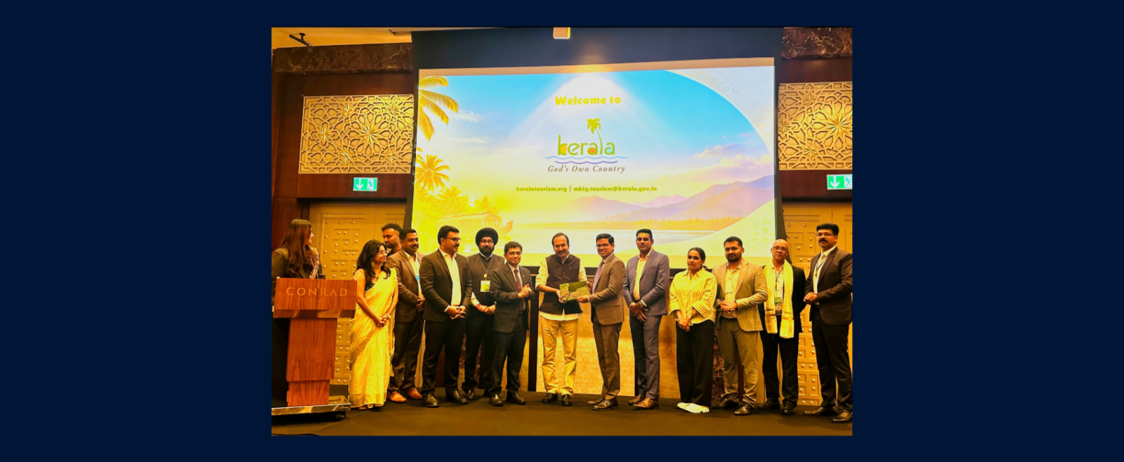 Shri P. C. Vishnunadh, Tourism Minister of Kerala participated in the Kerala Travel Meet Dubai – ‘Green Peace’, held in Dubai, bringing together Kerala Tourism stakeholders and UAE-based travel trade representatives.