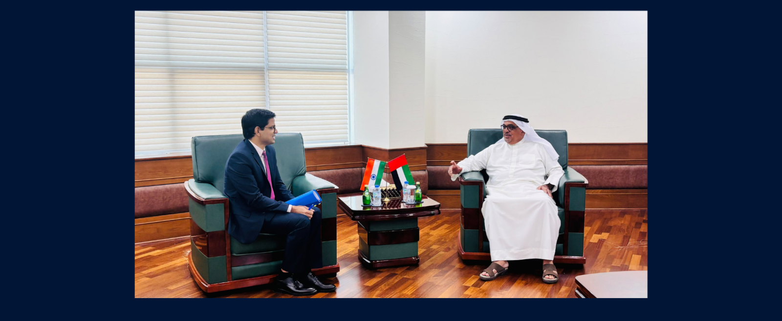 Consul General Dr. E. Vishnu Vardhan Reddy held a meeting with H.E. Mohamed Mosbbeh Al Nuaimi, Chairman of the Board of Directors, Ras Al Khaimah Chamber of Commerce and Industry.