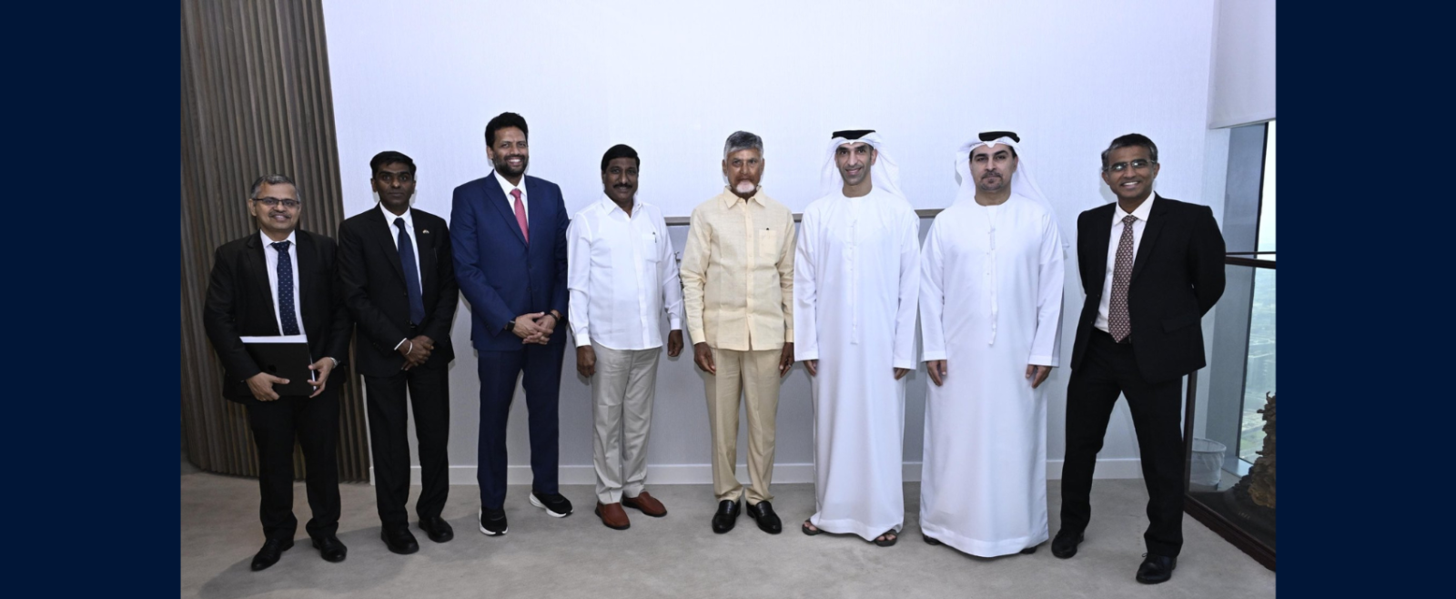 Hon’ble Chief Minister of Andhra Pradesh, Shri N Chandrababu Naidu along with H.E. Dr. Thani bin Ahmed Al Zeyoudi, Minister of State for Foreign Trade, UAE during a bilateral meeting in Dubai. October 24