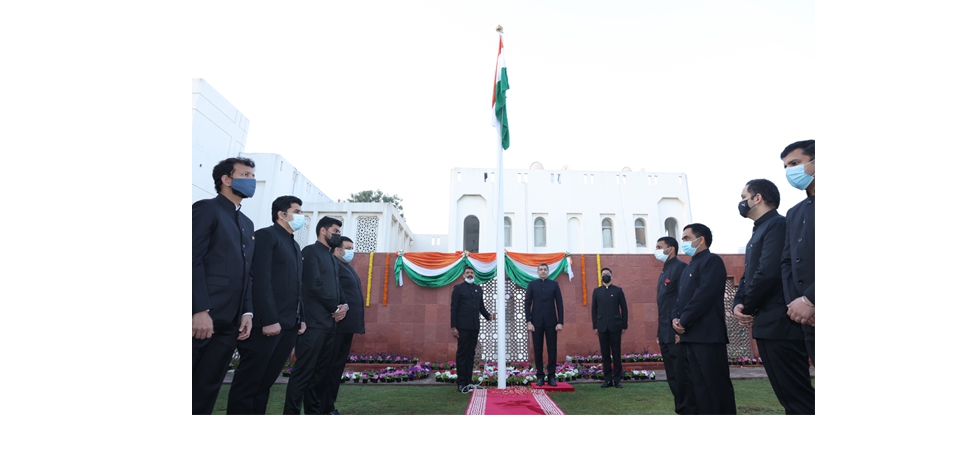 CG Dr. Aman puri Unfurled National Flag on the occasion of 73rd Republic Day at the Consulate. Jan 26, 2022.