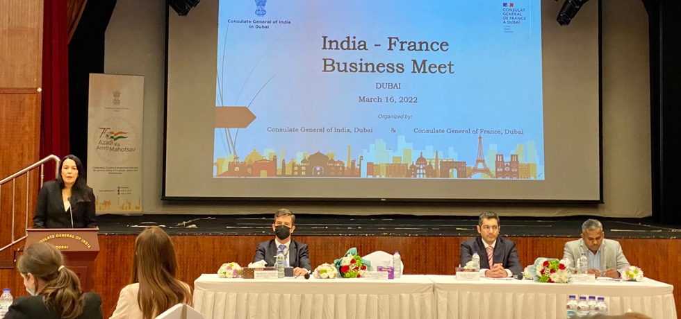 Consulate General of France & Consulate General of India jointly organized business interaction meet at the Indian Consulate Auditorium. March 16, 2022