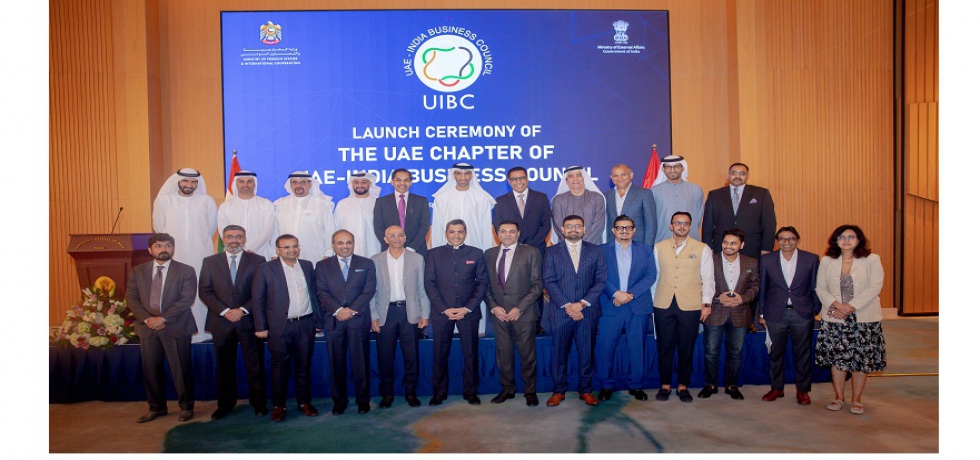 H.E Dr. Thani bin Ahmed Al Zeyoudi, UAE Minister of State for Foreign Trade, Ambassador of India to the UAE Mr. Sunjay Sudhir, CG Dr. Aman Puri launched the UAE Chapter of UAE-India Business Council in Dubai in the presence of founding members of the UBIC-UC . Feb 18, 2023.