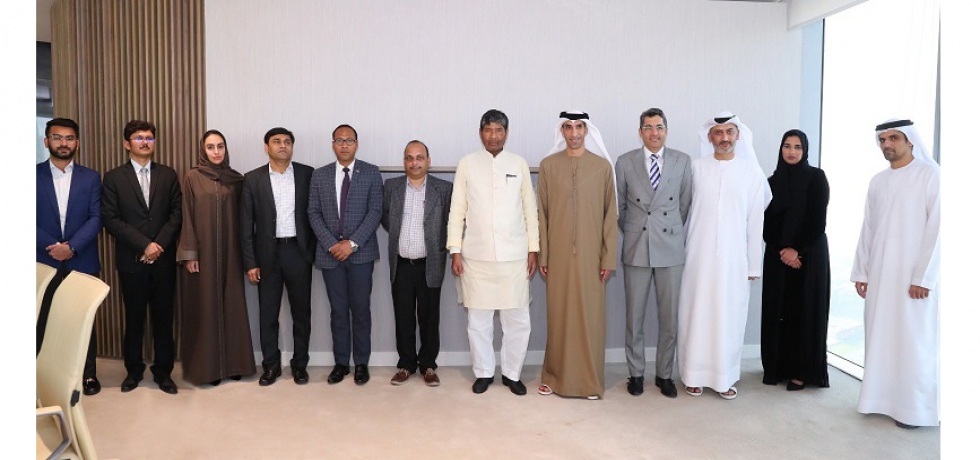 A delegation led by Hon’ble Minister of Food Processing Industries, Govt. of India, Shri Pashupati Kumar Paras called on meeting with H.E. Dr. Thani Al Zeyoudi, UAE Minister of State for Foreign Trade. Feb 23, 2023
