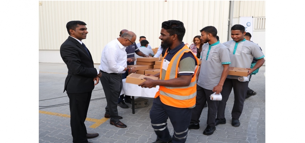 The Consulate General of India, Dubai organized a Labour Awareness Programme on Health and Financial Management coinciding with iftar for Indian Blue Collar Workers at M/s Transworld, Jabel Ali.April 2, 2024